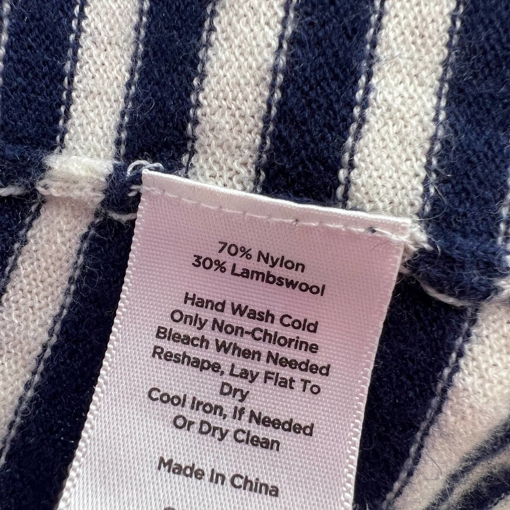 Talbots Lambswool Womens Size XS Navy Blue Open Front Sweater Blouse Shirt Top - Picture 6 of 7